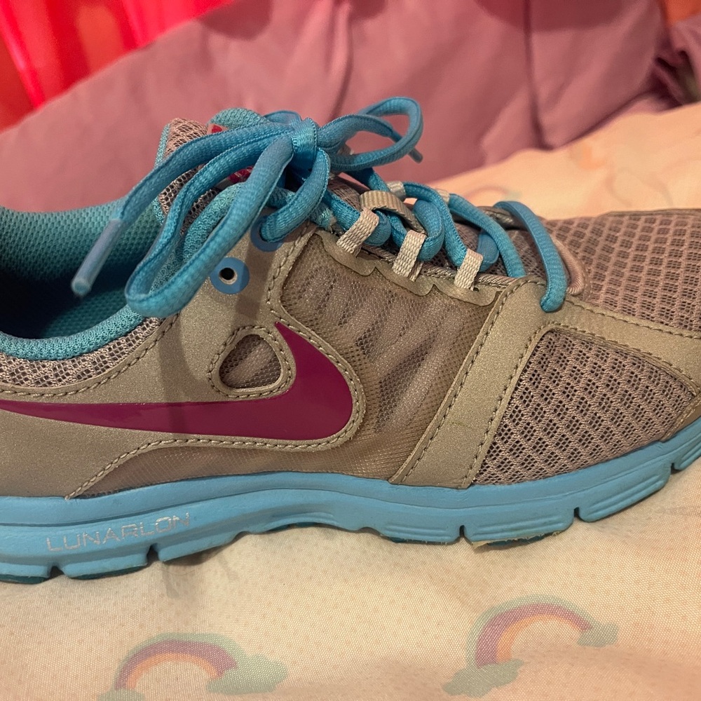 Nike Lunarlon Running Shoes - Beige and Blue